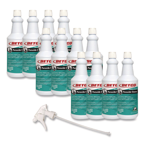Betco Green Earth Peroxide Cleaner, Fresh Mint Scent, 32 oz Bottle, 12/Carton (BET3291200) Case of 12