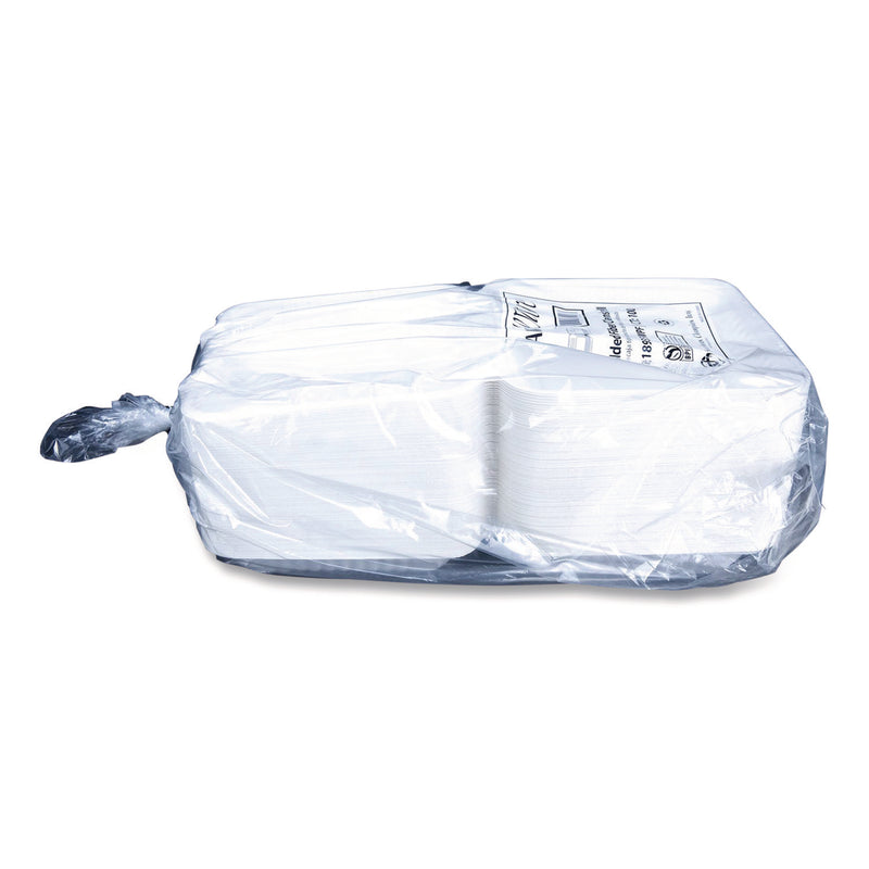 SCT® ChampWare Molded-Fiber Clamshell Containers, 9 x 9 x 3, White, 100/Sleeve, 2 Sleeves/Carton (SCH18935WPF) Case of 200