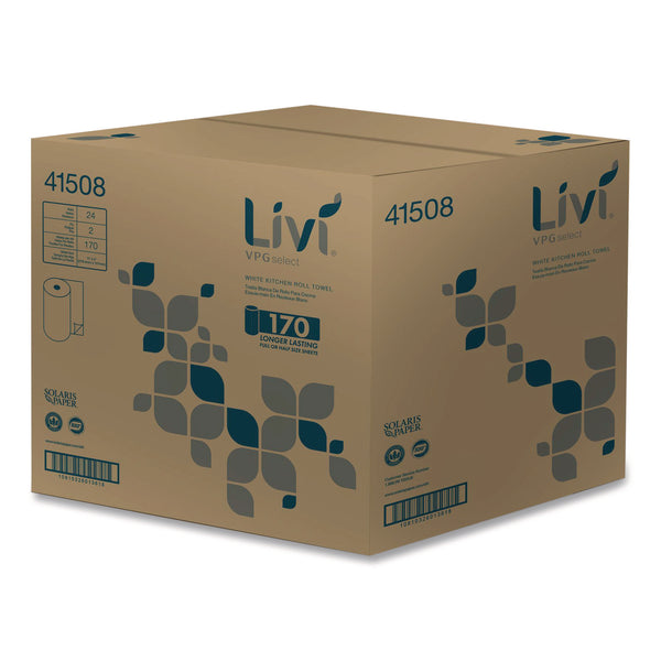 Livi® VPG Select Kitchen Roll Towel, 2-Ply, 5 x 11, White, 170 Sheets/Roll, 24 Rolls/Carton (SOL41508) Case of 24