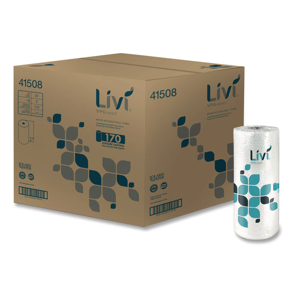 Livi® VPG Select Kitchen Roll Towel, 2-Ply, 5 x 11, White, 170 Sheets/Roll, 24 Rolls/Carton (SOL41508) Case of 24