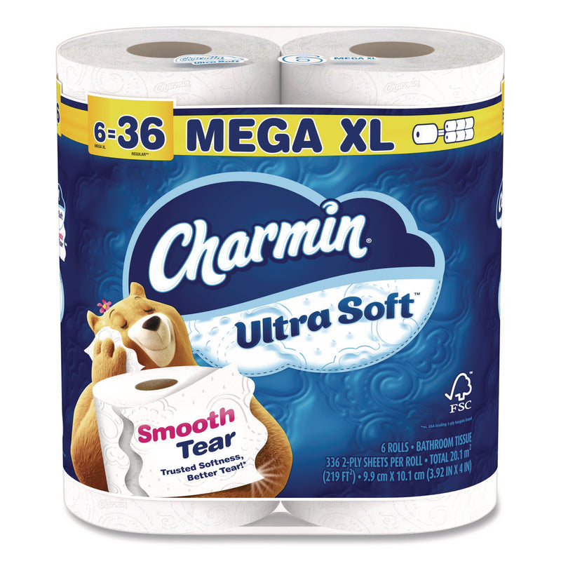 Charmin Ultra Soft Bathroom Tissue, Septic-Safe, 2-Ply, White, 336 Sheets/Roll, 18 Rolls/Carton (PGC08473) Case of 18