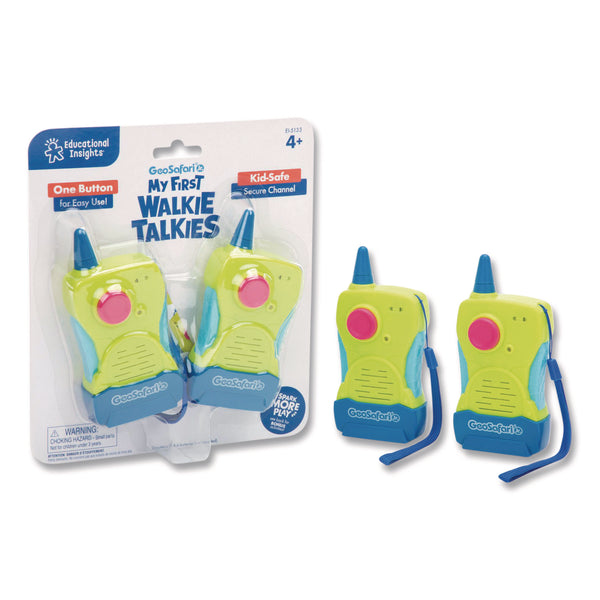 Educational Insights® My First Walkie Talkies, Range: 300 ft, 8.9 x 7 x 1.2, Multicolor, 2 Walkie Talkies (EII5133) Each
