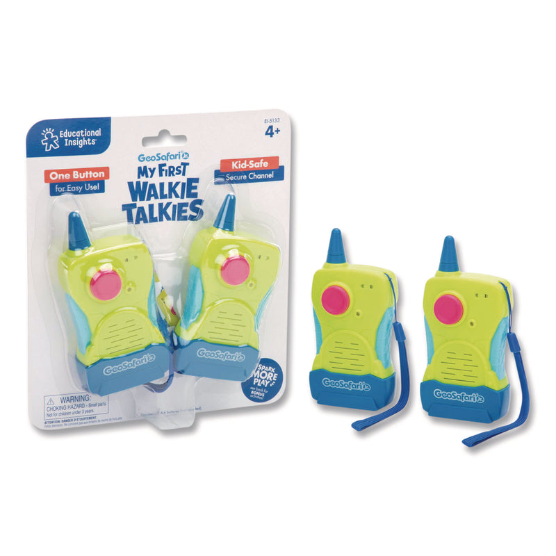 Educational Insights® My First Walkie Talkies, Range: 300 ft, 8.9 x 7 x 1.2, Multicolor, 2 Walkie Talkies (EII5133) Each