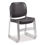 NPS® 8500 Series Ultra-Compact Plastic Stack Chair, Supports Up to 500 lbs, 17" Seat Height, Gray Seat/Back, Chrome Base, 4/Pack (NPS85024) Each