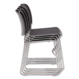 NPS® 8500 Series Ultra-Compact Plastic Stack Chair, Supports Up to 500 lbs, 17" Seat Height, Gray Seat/Back, Chrome Base, 4/Pack (NPS85024) Each