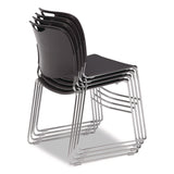 NPS® 8500 Series Ultra-Compact Plastic Stack Chair, Supports Up to 500 lbs, 17" Seat Height, Gray Seat/Back, Chrome Base, 4/Pack (NPS85024) Each