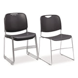 NPS® 8500 Series Ultra-Compact Plastic Stack Chair, Supports Up to 500 lbs, 17" Seat Height, Gray Seat/Back, Chrome Base, 4/Pack (NPS85024) Each