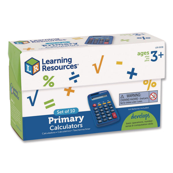 Learning Resources® Primary Calculator, 8-Digit, LCD, 10 Calculators (LRNLER0038) Each