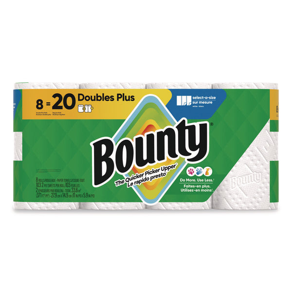 Bounty Select-a-Size Kitchen Roll Paper Towels, 2-Ply, 5.9 x 11, White, 103 Sheets/Double Plus Roll, 8 Rolls/Pack (PGC19274) Each