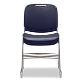 NPS® 8500 Series Ultra-Compact Plastic Stack Chair, Supports Up to 500 lbs, 17" Seat Height, Blue Seat/Back, Chrome Base, 4/Pack (NPS85054) Each