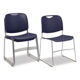 NPS® 8500 Series Ultra-Compact Plastic Stack Chair, Supports Up to 500 lbs, 17" Seat Height, Blue Seat/Back, Chrome Base, 4/Pack (NPS85054) Each