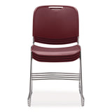 NPS® 8500 Series Ultra-Compact Plastic Stack Chair, Supports 500 lbs, 17" Seat Height, Burgundy Seat/Back, Chrome Base, 4/Pack (NPS85084) Each