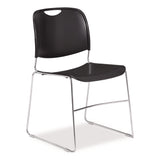 NPS® 8500 Series Ultra-Compact Plastic Stack Chair, Supports Up to 500 lbs, 17" Seat Height, Black Seat/Back, Chrome Base, 4/Pack (NPS85104) Each