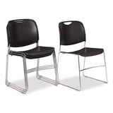 NPS® 8500 Series Ultra-Compact Plastic Stack Chair, Supports Up to 500 lbs, 17" Seat Height, Black Seat/Back, Chrome Base, 4/Pack (NPS85104) Each
