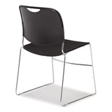 NPS® 8500 Series Ultra-Compact Plastic Stack Chair, Supports Up to 500 lbs, 17" Seat Height, Black Seat/Back, Chrome Base, 4/Pack (NPS85104) Each