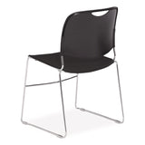 NPS® 8500 Series Ultra-Compact Plastic Stack Chair, Supports Up to 500 lbs, 17" Seat Height, Black Seat/Back, Chrome Base, 4/Pack (NPS85104) Each