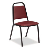 NPS® 9100 Series Vinyl Upholstered Stack Chair, Supports Up to 300 lbs, 18" Seat Height, Burgundy Seat/Back, Black Base, 4/Pack (NPS9108B4) Each