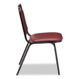 NPS® 9100 Series Vinyl Upholstered Stack Chair, Supports Up to 300 lbs, 18" Seat Height, Burgundy Seat/Back, Black Base, 4/Pack (NPS9108B4) Each