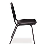 NPS® 9100 Series Vinyl Upholstered Stack Chair, Supports Up to 300 lbs, 18" Seat Height, Black Seat/Back/Base, 4/Pack (NPS9110B4) Each