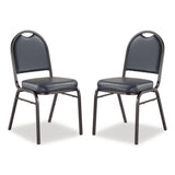 NPS® 9200 Series Premium Upholstered Stack Chair, Vinyl, Supports 500 lb, 19" Seat Ht, Midnight Blue Seat/Back, Black Base,2/Pack (NPS9204BT2) Each