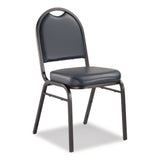NPS® 9200 Series Premium Upholstered Stack Chair, Vinyl, Supports 500 lb, 19" Seat Ht, Midnight Blue Seat/Back, Black Base,2/Pack (NPS9204BT2) Each