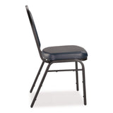 NPS® 9200 Series Premium Upholstered Stack Chair, Vinyl, Supports 500 lb, 19" Seat Ht, Midnight Blue Seat/Back, Black Base,2/Pack (NPS9204BT2) Each