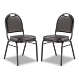 NPS® 9200 Series Premium Upholstered Stack Chair, Vinyl, Supports Up to 500 lb, 19" Seat Height, Black Seat/Back, Black Base, 2/PK (NPS9210BT2) Each