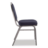 NPS® 9200 Series Premium Upholstered Stack Chair, Fabric, Supports 500 lb, 19" Seat Ht, Midnight Blue Seat/Back, Silver Base, 2/PK (NPS9254SV2) Each