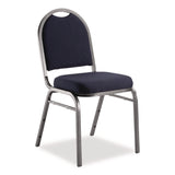 NPS® 9200 Series Premium Upholstered Stack Chair, Fabric, Supports 500 lb, 19" Seat Ht, Midnight Blue Seat/Back, Silver Base, 2/PK (NPS9254SV2) Each