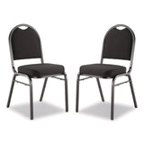NPS® 9200 Series Premium Upholstered Stack Chair, Fabric, Supports 500 lb,19" Seat Height, Ebony Black Seat/Back, Black Base, 2/PK (NPS9260BT2) Each
