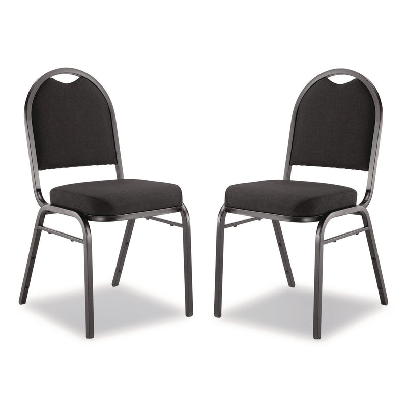 NPS® 9200 Series Premium Upholstered Stack Chair, Fabric, Supports 500 lb,19" Seat Height, Ebony Black Seat/Back, Black Base, 2/PK (NPS9260BT2) Each