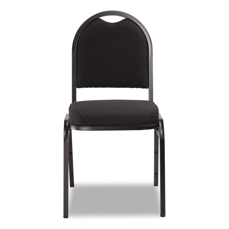 NPS® 9200 Series Premium Upholstered Stack Chair, Fabric, Supports 500 lb,19" Seat Height, Ebony Black Seat/Back, Black Base, 2/PK (NPS9260BT2) Each