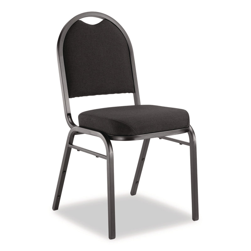 NPS® 9200 Series Premium Upholstered Stack Chair, Fabric, Supports 500 lb,19" Seat Height, Ebony Black Seat/Back, Black Base, 2/PK (NPS9260BT2) Each