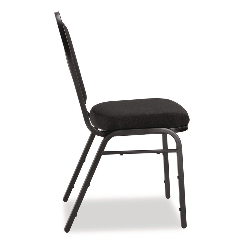 NPS® 9200 Series Premium Upholstered Stack Chair, Fabric, Supports 500 lb,19" Seat Height, Ebony Black Seat/Back, Black Base, 2/PK (NPS9260BT2) Each