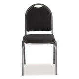 NPS® 9200 Series Premium Upholstered Stack Chair, Fabric, Supports 500 lb, 19" Seat Ht, Ebony Black Seat/Back, Silver Base, 2/PK (NPS9260SV2) Each