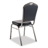 NPS® 9300 Series Deluxe Upholstered Stack Chair, Vinyl, Supports 500 lb, 19" Seat Ht, Midnight Blue Seat/Back, Silver Base, 2/Pack (NPS9304SV2) Each