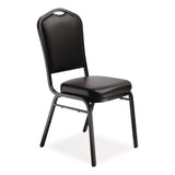 NPS® 9300 Series Deluxe Upholstered Stack Chair, Vinyl, Supports Up to 500 lb, 19" Seat Height, Black Seat/Back/Base, 2/Pack (NPS9310BT2) Each