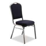 NPS® 9300 Series Deluxe Upholstered Stack Chair, Fabric, Supports 500 lb, 19" Seat Ht, Midnight Blue Seat/Back, Silver Base, 2/PK (NPS9354SV2) Each