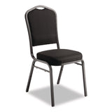 NPS® 9300 Series Deluxe Upholstered Stack Chair, Fabric, Supports 500 lb, 19" Seat Height, Ebony Black Seat/Back, Black Base, 2/PK (NPS9360BT2) Each