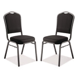 NPS® 9300 Series Deluxe Upholstered Stack Chair, Fabric, Supports 500 lb, 19" Seat Height, Ebony Black Seat/Back, Black Base, 2/PK (NPS9360BT2) Each