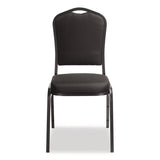 NPS® 9300 Series Deluxe Upholstered Stack Chair, Fabric, Supports 500 lb, 19" Seat Height, Ebony Black Seat/Back, Black Base, 2/PK (NPS9360BT2) Each