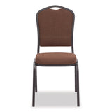 NPS® 9300 Series Deluxe Upholstered Stack Chair, Fabric, Supports 500 lb, 19" Seat Height, Chocolatier Seat/Back, Black Base, 2/PK (NPS9361BT2) Each