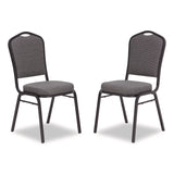 NPS® 9300 Series Deluxe Upholstered Stack Chair, Fabric, Supports 500 lb,19" Seat Ht, Nat Graystone Seat/Back, Black Base, 2/PK (NPS9362BT2) Each