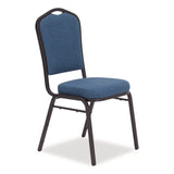 NPS® 9300 Series Deluxe Upholstered Stack Chair, Fabric, Supports 500 lb, 19" Seat Ht, Natural Blue Seat/Back, Black Base, 2/Pack (NPS9374BT2) Each