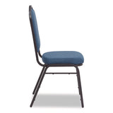 NPS® 9300 Series Deluxe Upholstered Stack Chair, Fabric, Supports 500 lb, 19" Seat Ht, Natural Blue Seat/Back, Black Base, 2/Pack (NPS9374BT2) Each