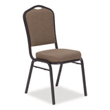 NPS® 9300 Series Deluxe Upholstered Stack Chair, Fabric, Supports 500 lb, 19" Seat Ht, Natural Taupe Seat/Back, Black Base, 2/Pack (NPS9378BT2) Each