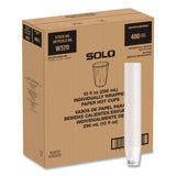 SOLO® Recycled Content PCF Paper Hot Cups, 10 oz, ProPlanet Seal, White/Blue, 480/Carton (SCCW370RCPLANET) Case of 480