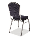 NPS® 9300 Series Deluxe Upholstered Stack Chair, Fabric, Supports 500 lb, 19" Seat Ht, Diamond Navy Seat/Back, Silver Base, 2/Pack (NPS9364SV2) Each