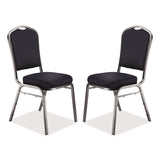 NPS® 9300 Series Deluxe Upholstered Stack Chair, Fabric, Supports 500 lb, 19" Seat Ht, Diamond Navy Seat/Back, Silver Base, 2/Pack (NPS9364SV2) Each