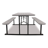 NPS® Blow Molded Folding Picnic Table, Rectangular, 57w x 72d x 29.5h, Speckled Gray Top, Black Base/Legs (NPSBMPT3072BK02) Each